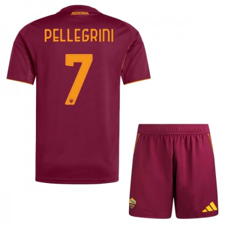 Goedkope AS Roma Pellegrini 7 Kids Thuistenue 2025-26 Goedkope AS Roma Pellegrini 7 Kids Thuistenue 2025-26